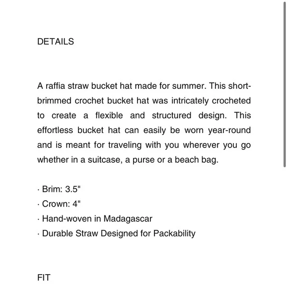 NWT Felix Black Janessa Leone Raffia Woven Hat bucket - Picture 4 of 4